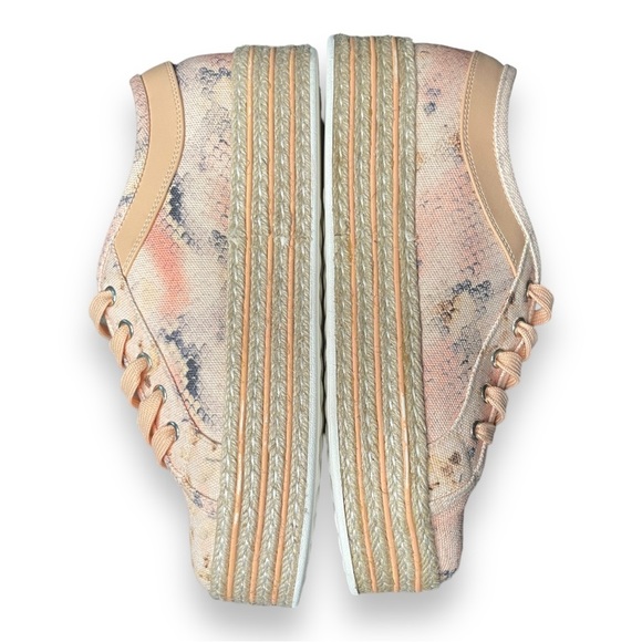 Call It Spring Platform Espadrille Sole Sneakers Orange Snakeskin Print Size 9 - Picture 8 of 8